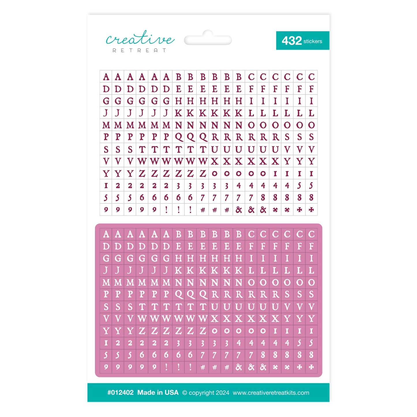 Shadow Caster Alphabet Stickers