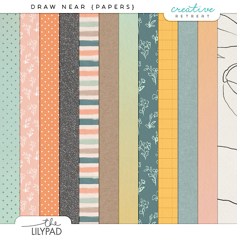 Collection of patterned paper sheets for with various designs