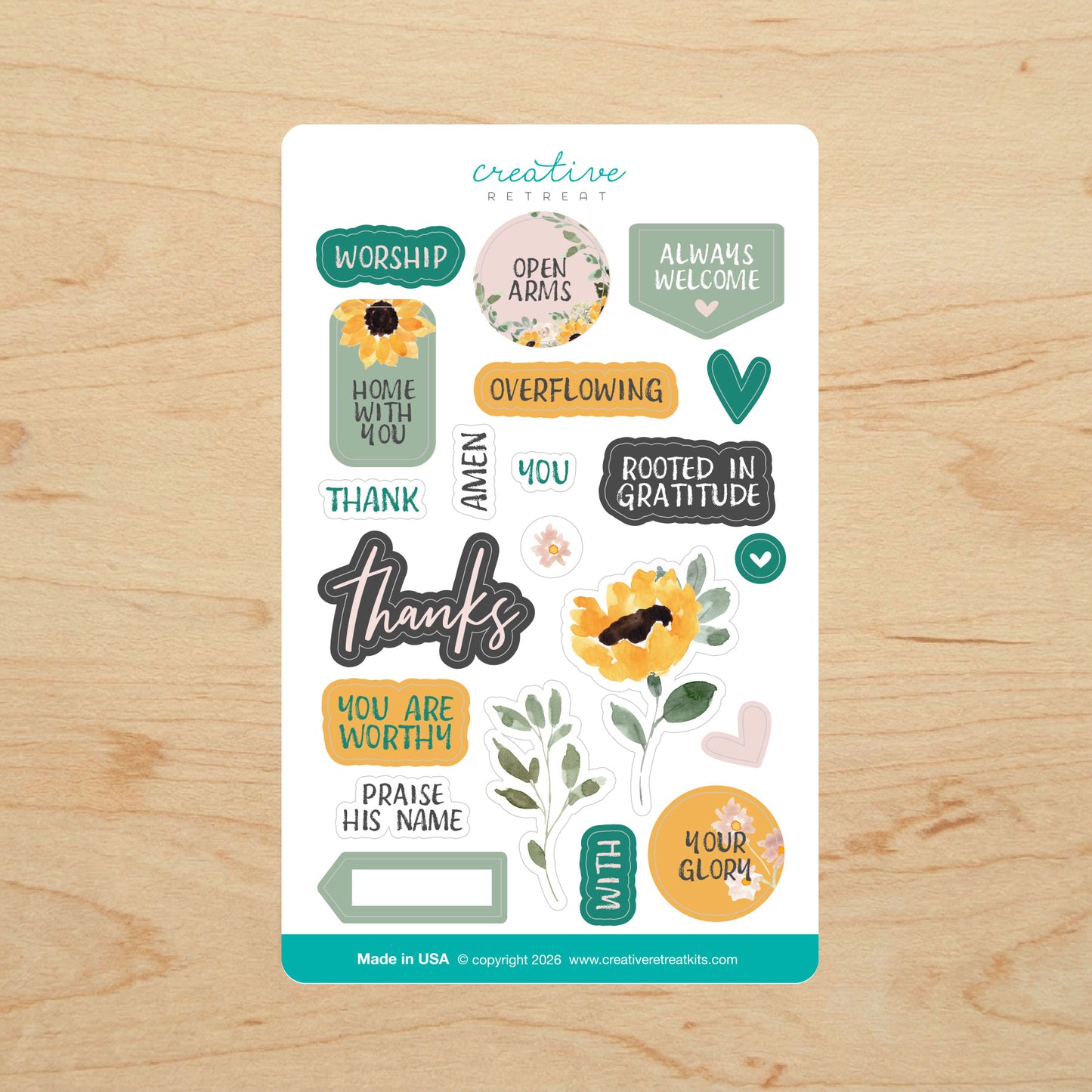 Threshold of Thanks Glossy Decor Stickers