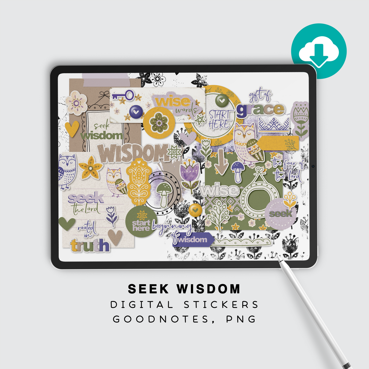 Digital Sticker Pack for GoodNotes | Seek Wisdom