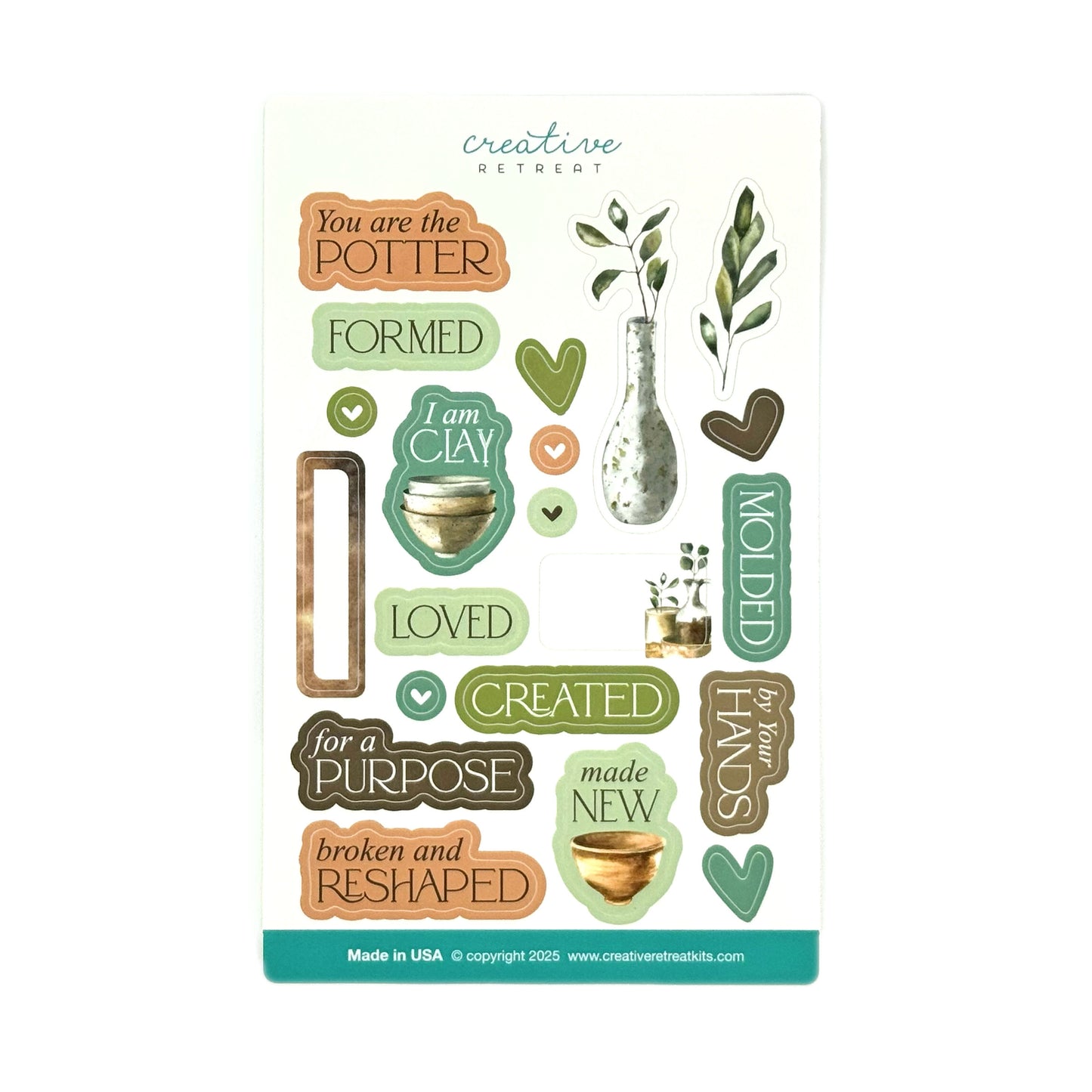Potter's Hands Glossy Decor Stickers